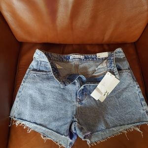 ZARA high rise denim shorts